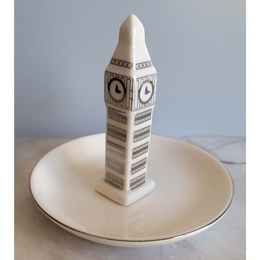 Kohls Big Ben Ring Holder Trinket Dish 3-1/2" by 4" Iconic British Clock Tower - Picture 5 of 8